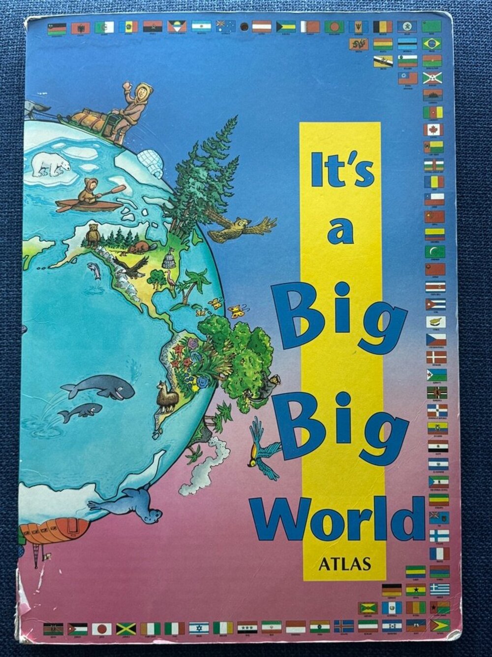 It's a Big Big World Jumbo Board Book Atlas Classroom Illustrated Maps 1990s